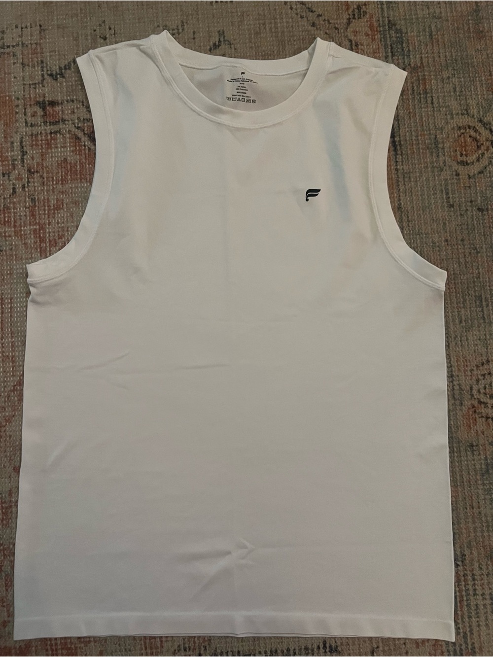 Fabletics Men’s White Sleeveless Training Tank and Grey Training Shirt